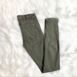 Zara Trafaluc Olive Green Skinny Jeans Size 2